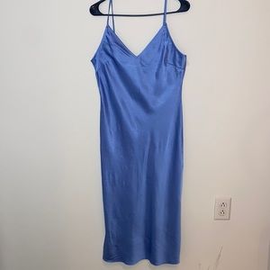Blue V-neck Dress
